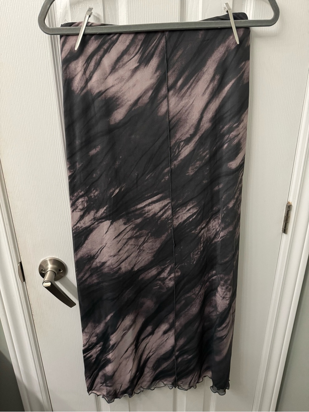 Zara Tie-Dye Maxi Skirt in Mauve and Black